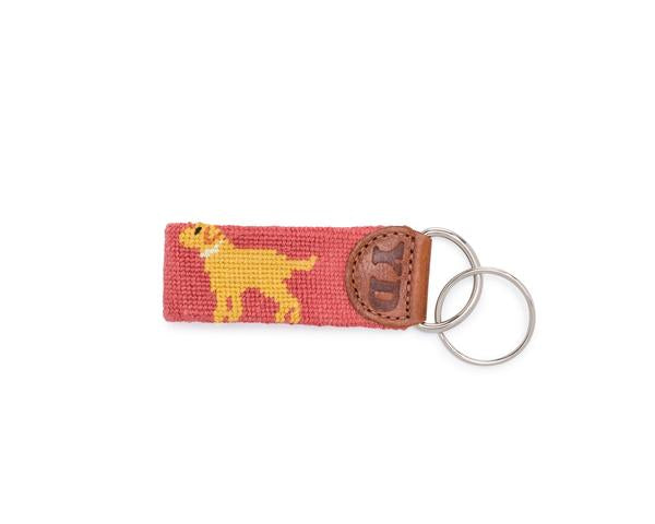 Yellow Dog Preppy Retriever Needlepoint Key fob
