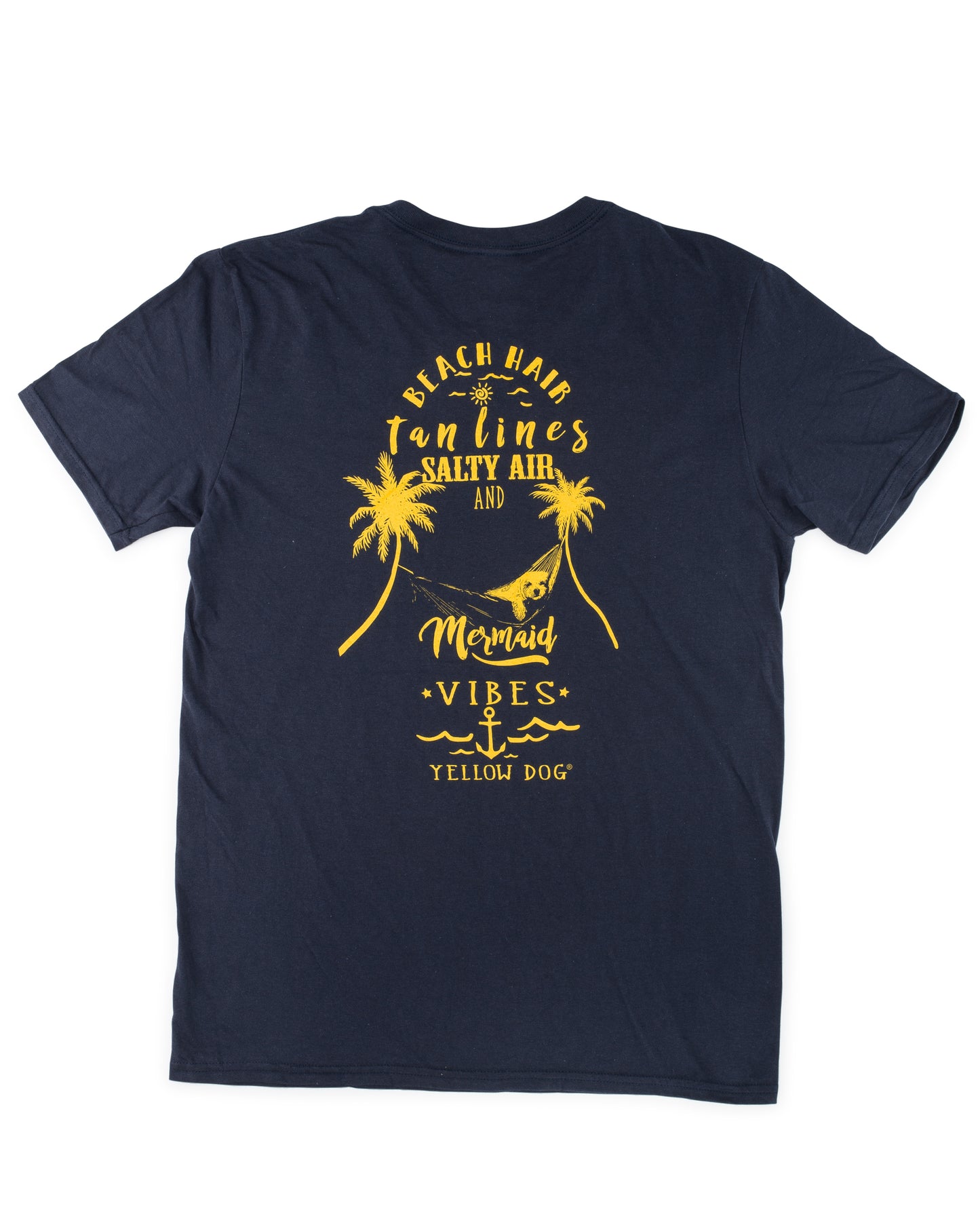 Short Sleeve V-Neck t-shirt Yellow Dog Collection: Beach Hair
