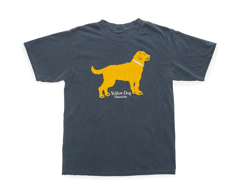 The Yellow Dog Short Sleeve T-shirt washed Denim Blue