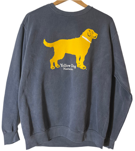 Yellow Dog Crew Neck Sweatshirt Ocean Washed Nantucket Blue