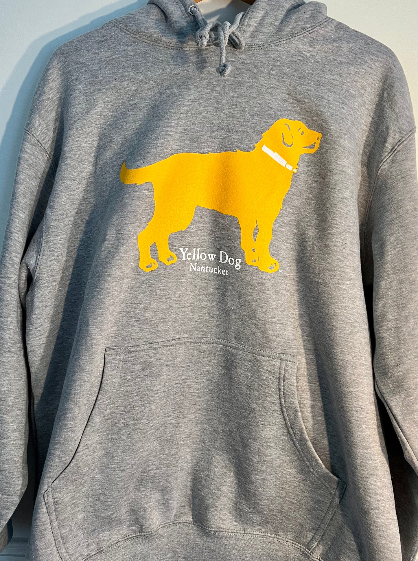 Yellow Dog Pullover Hooded Sweatshirt Nantucket Grey