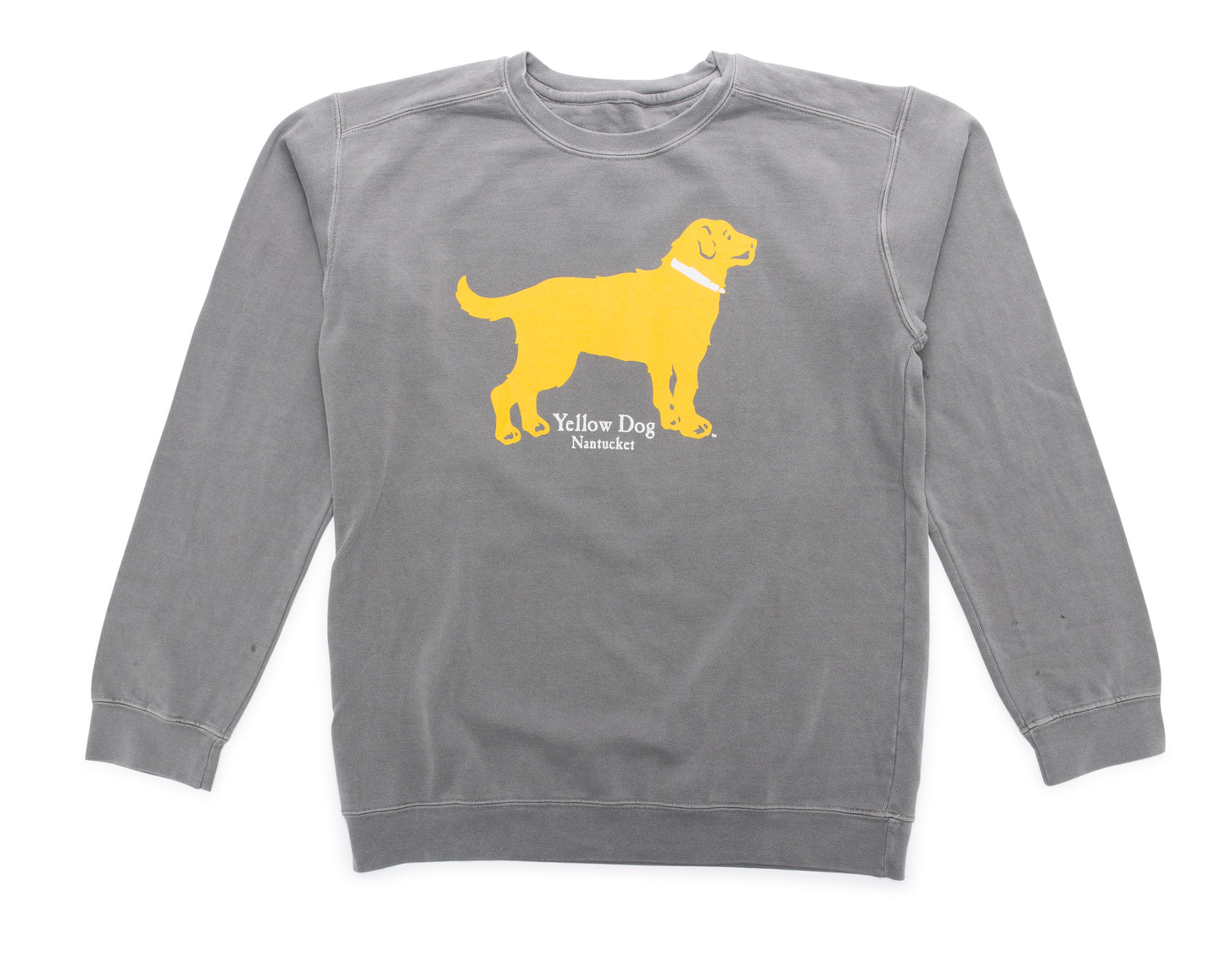 Yellow Dog Crew Neck Sweatshirt Ocean Washed Island Grey Unisex fit