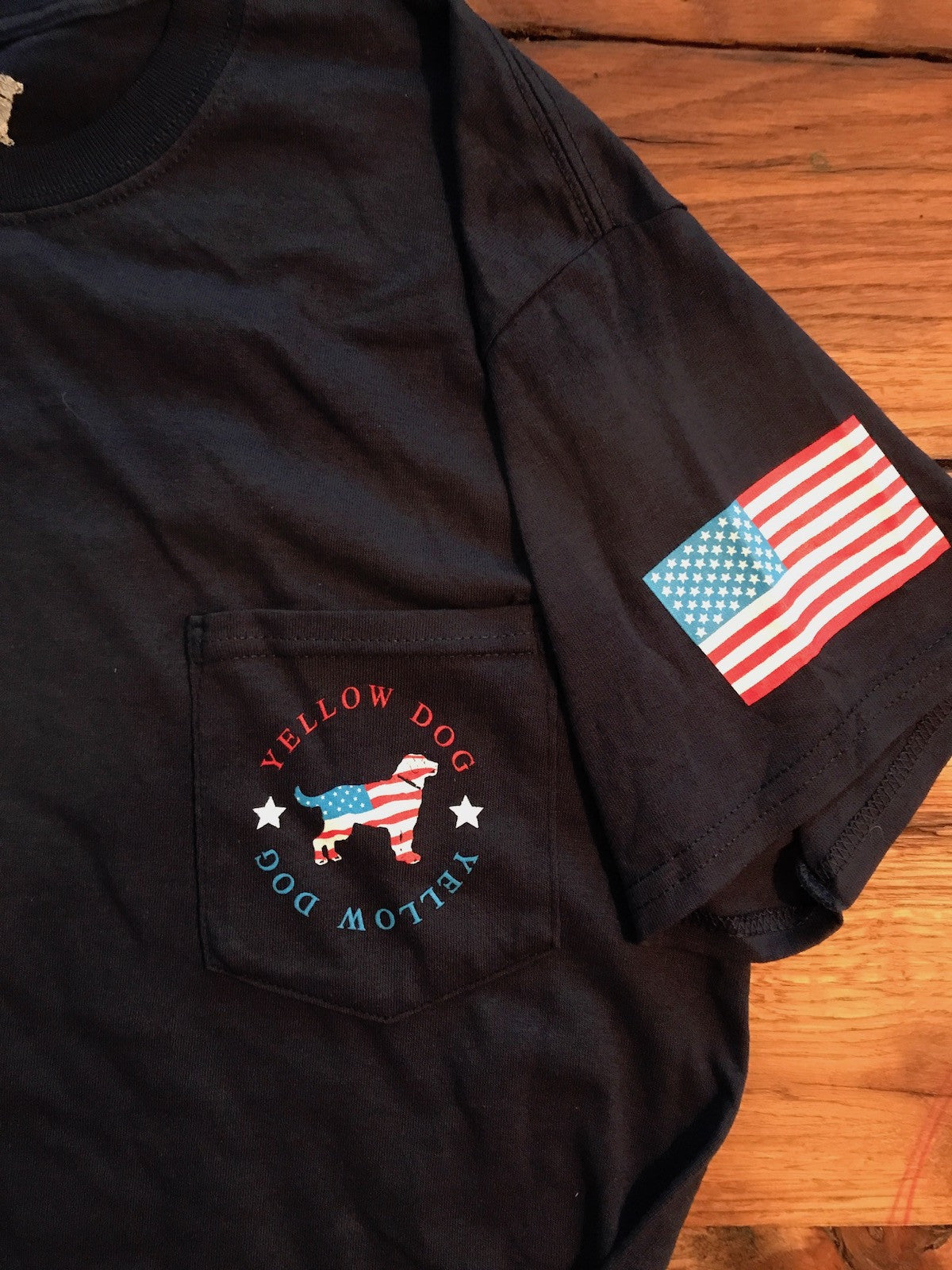 Yellow Dog Nantucket T-shirt: Short Sleeve American Flag USA